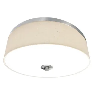 22" LED Fabric Drum Fixture, 2100 Lumens, 45W, CCT Selectable, 120V, Brushed Nickel Finish