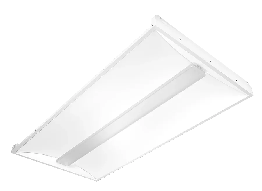 2X4 LED Center Basket Troffer, 5,561 Lumen Max, Wattage and CCT Selectable, 120-277V