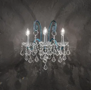 3 Light Wall light with crystal droplets