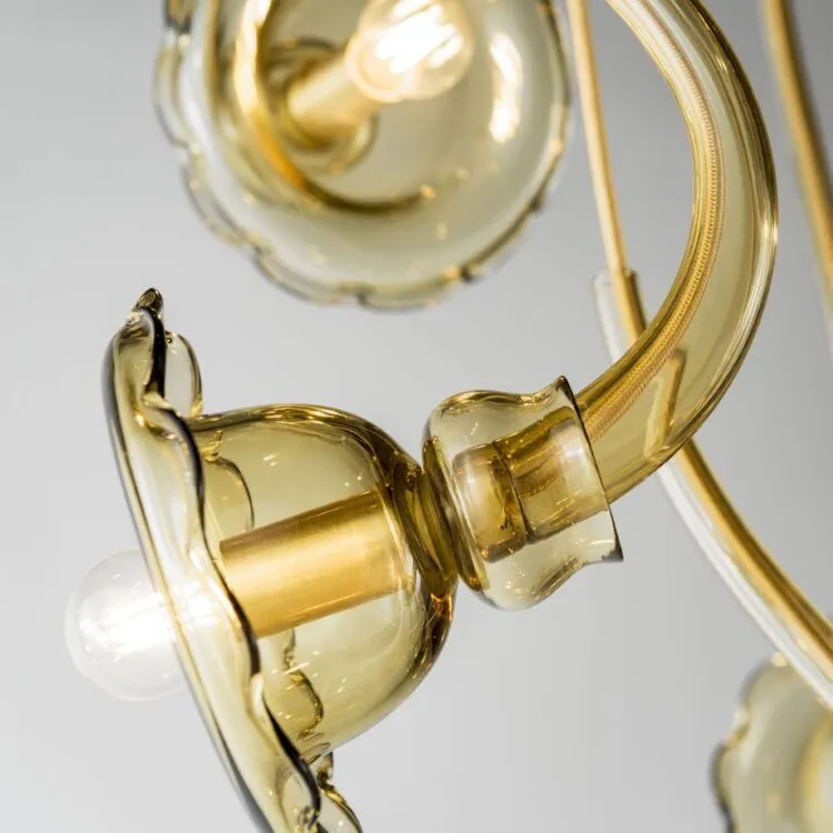300cm Modern Amber Glass Flower Pendant Chandelier