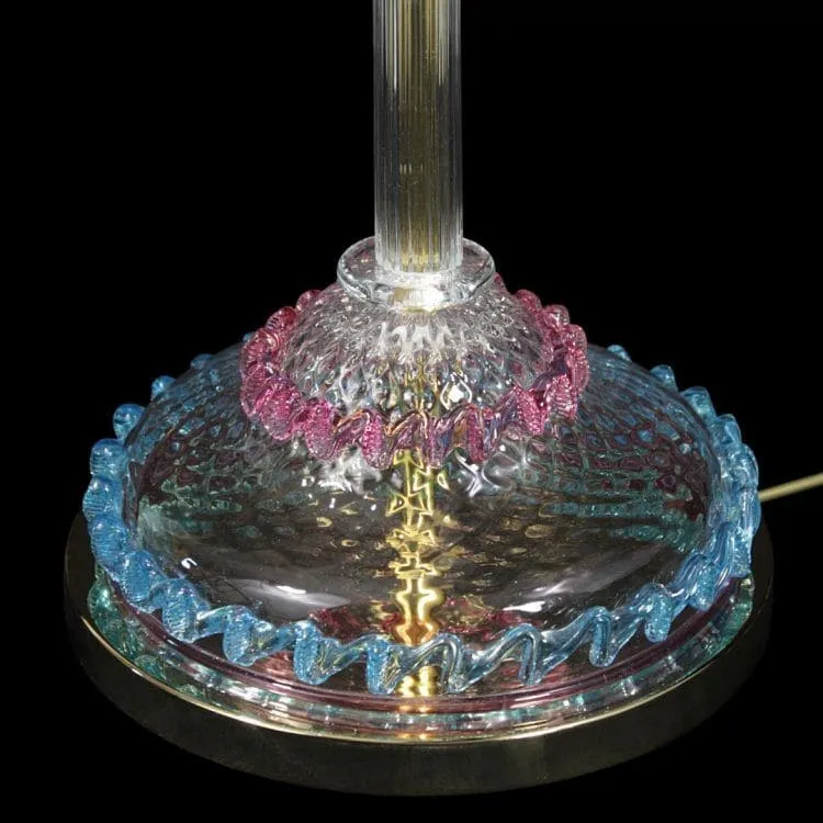 5 Light Floor Lamp in Venetian Crystal with Ruby and Polychrome Finish