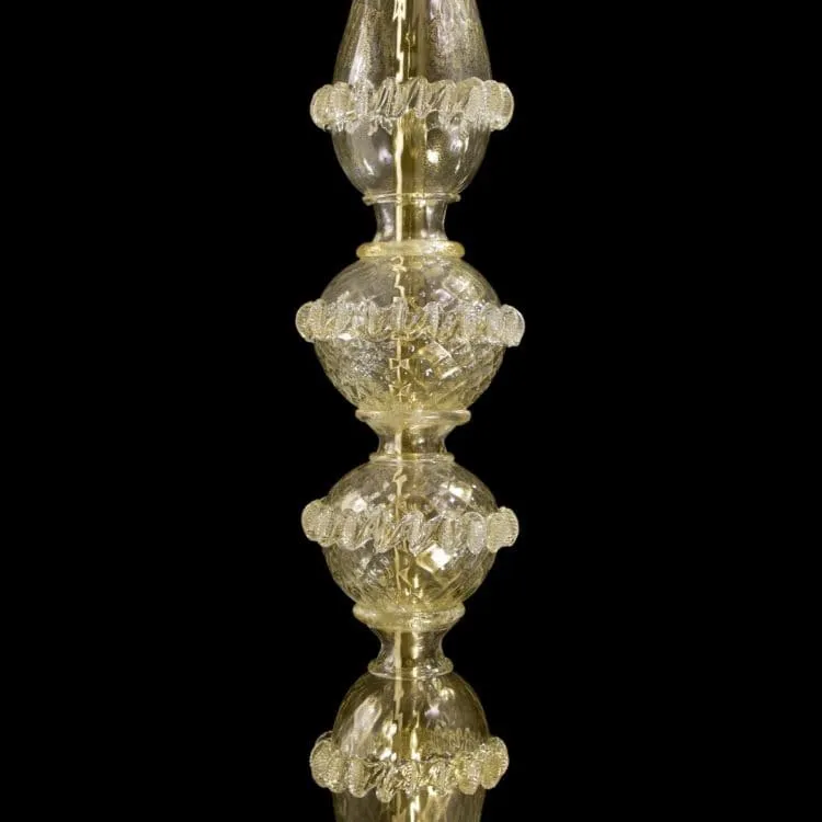 5 Light Rezzonico Style Floor Lamp in Murano Glass with Gold Details
