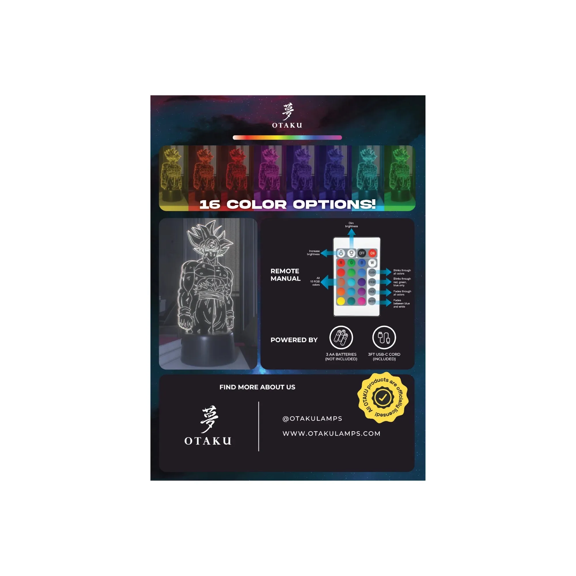 5 Time Zones OL-DBS-03 Dragonball Z Acrylic RGB Lamp