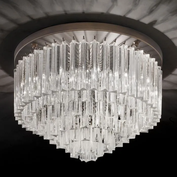 50 Cm Murano Prism Ceiling Light With Bronze Frame