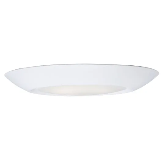 6" LED Flush Mount, 800 Lumens, 11W, 3000K CCT, 120V, Black or White Finish