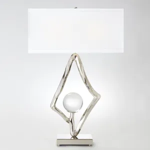 Abstract Lamp w/6" Crystal Sphere