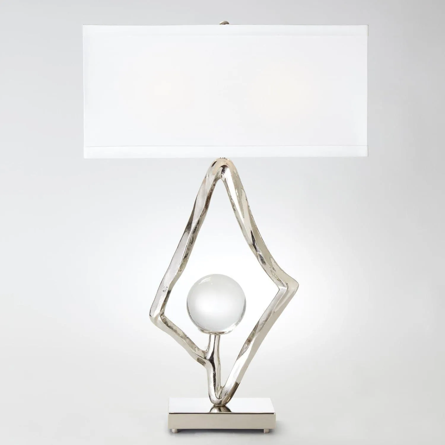 Abstract Lamp w/6" Crystal Sphere