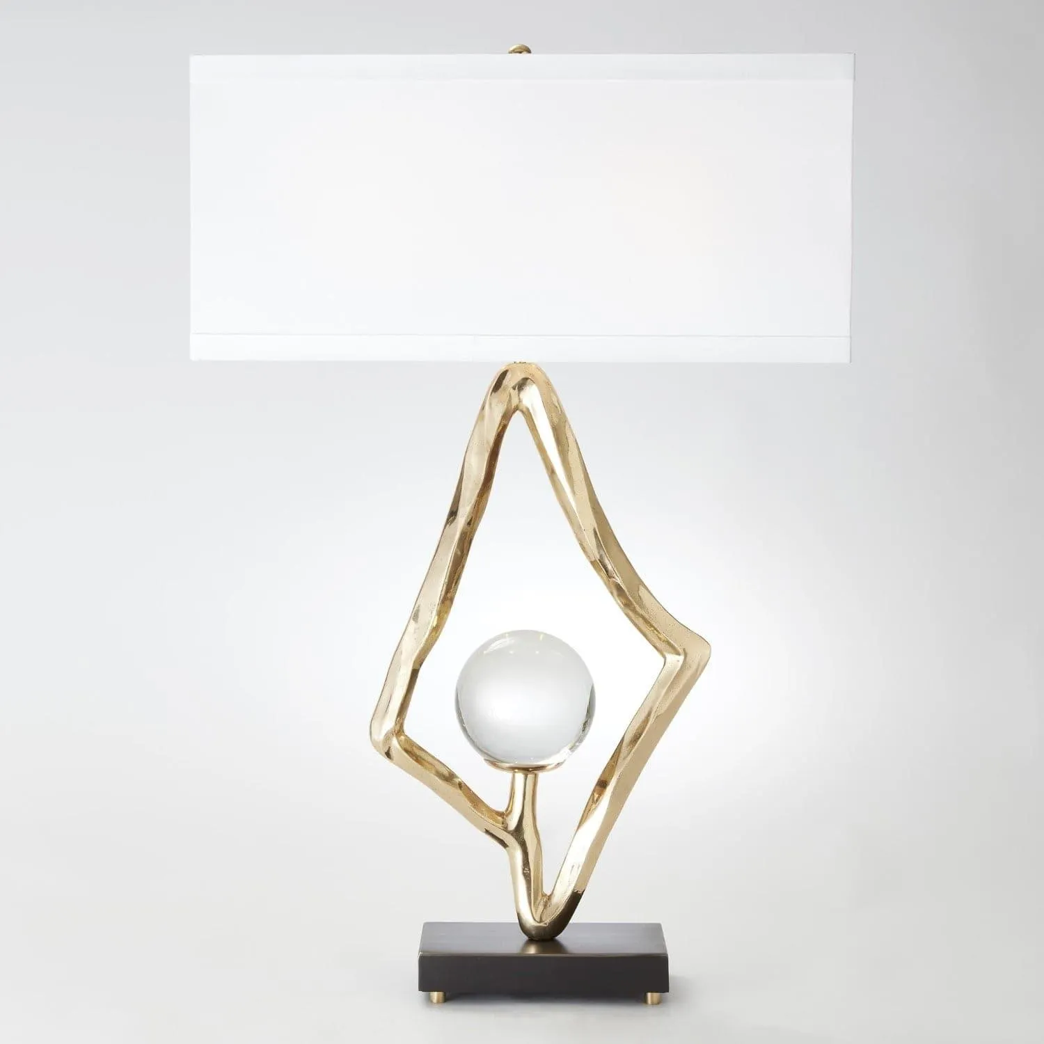 Abstract Lamp w/6" Crystal Sphere