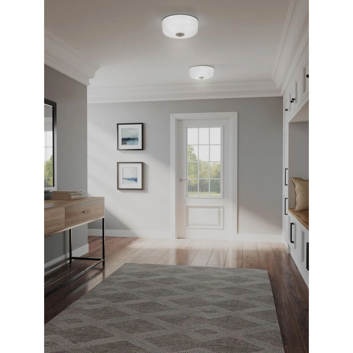Alexa Collection Two-Light 12-1/4" Flush Mount