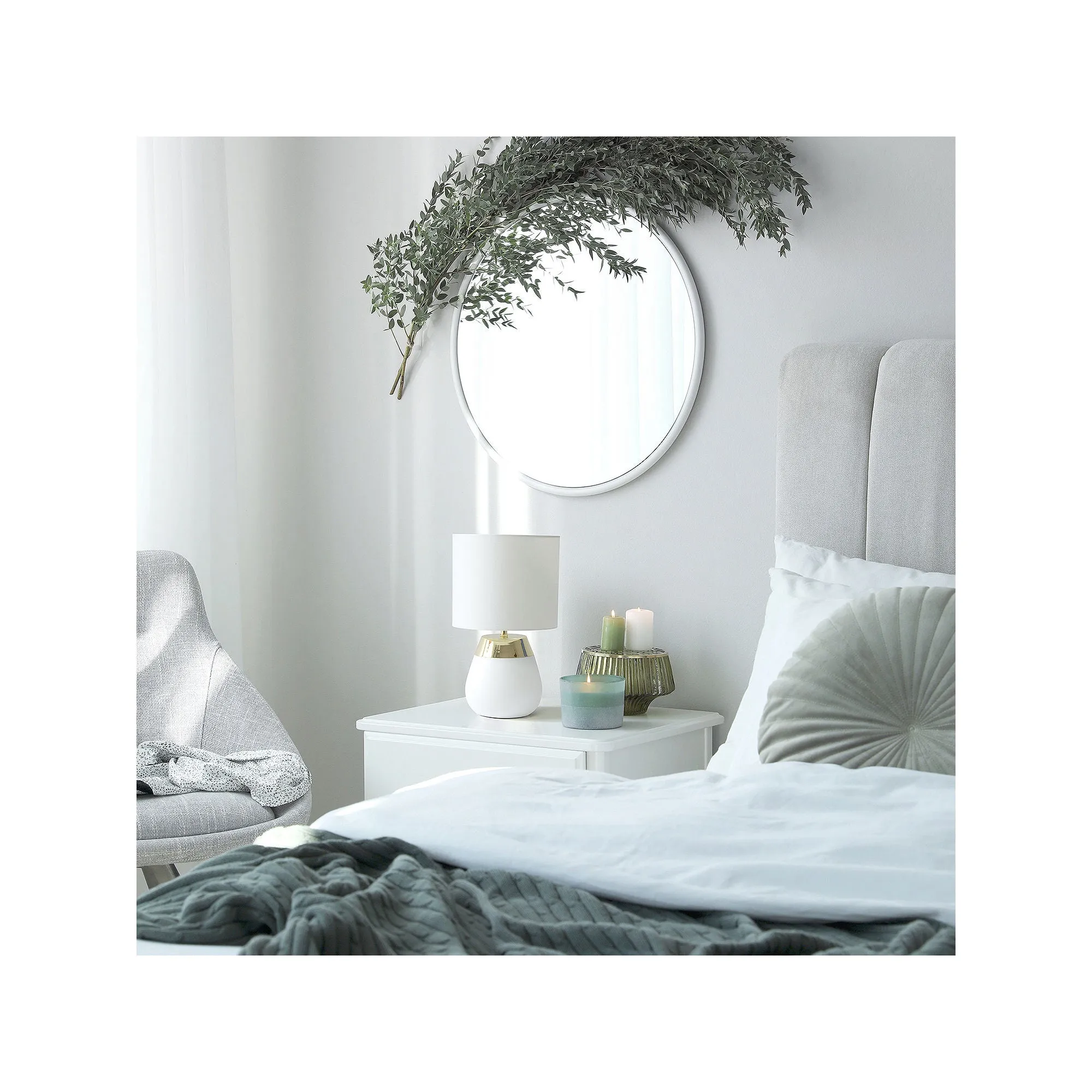 All The Rages Simple Designs 2-Toned Metallic 4-Setting Touch Metal Table Lamp LT1106-WHT - WHITE ONE SIZE