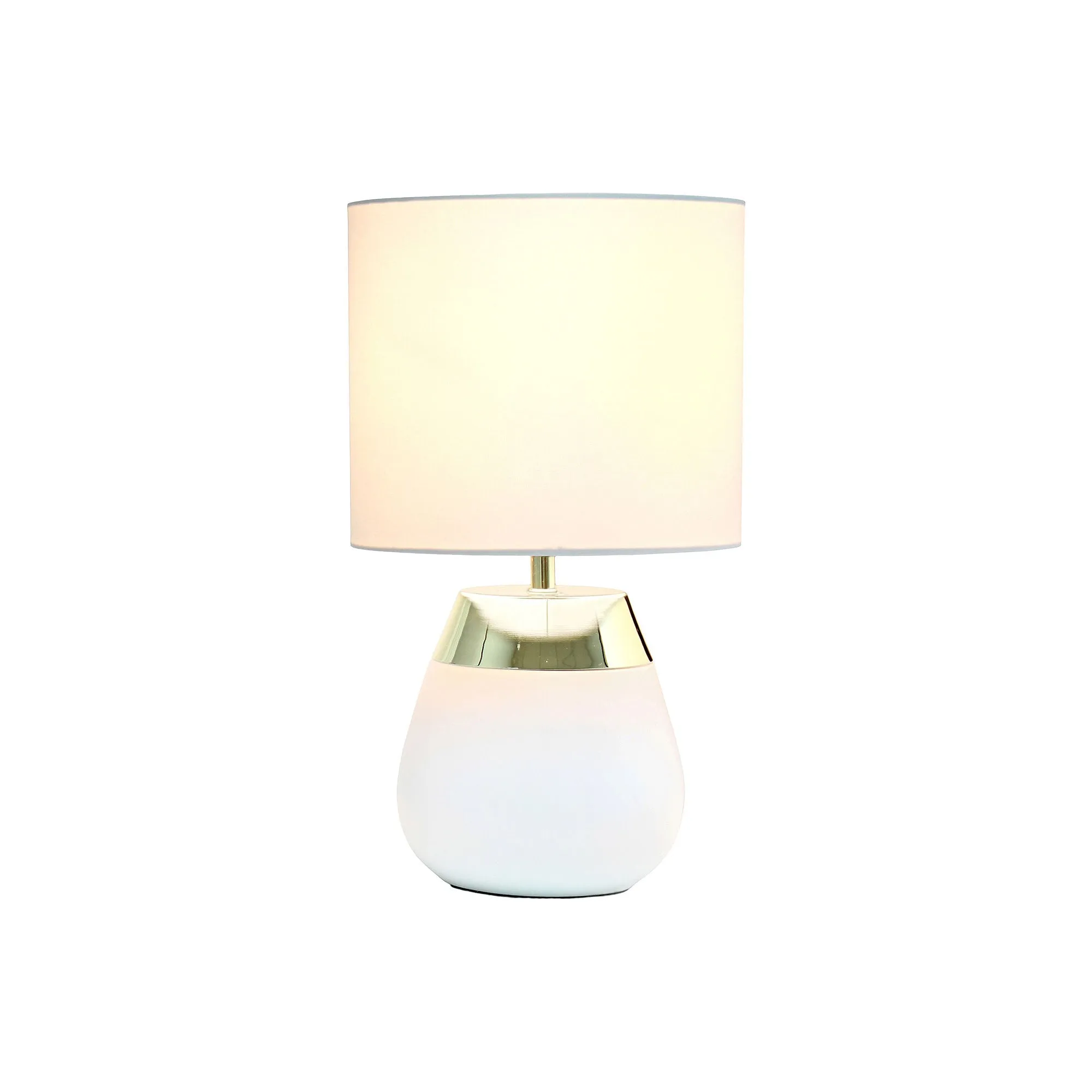 All The Rages Simple Designs 2-Toned Metallic 4-Setting Touch Metal Table Lamp LT1106-WHT - WHITE ONE SIZE