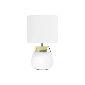 All The Rages Simple Designs 2-Toned Metallic 4-Setting Touch Metal Table Lamp LT1106-WHT - WHITE ONE SIZE