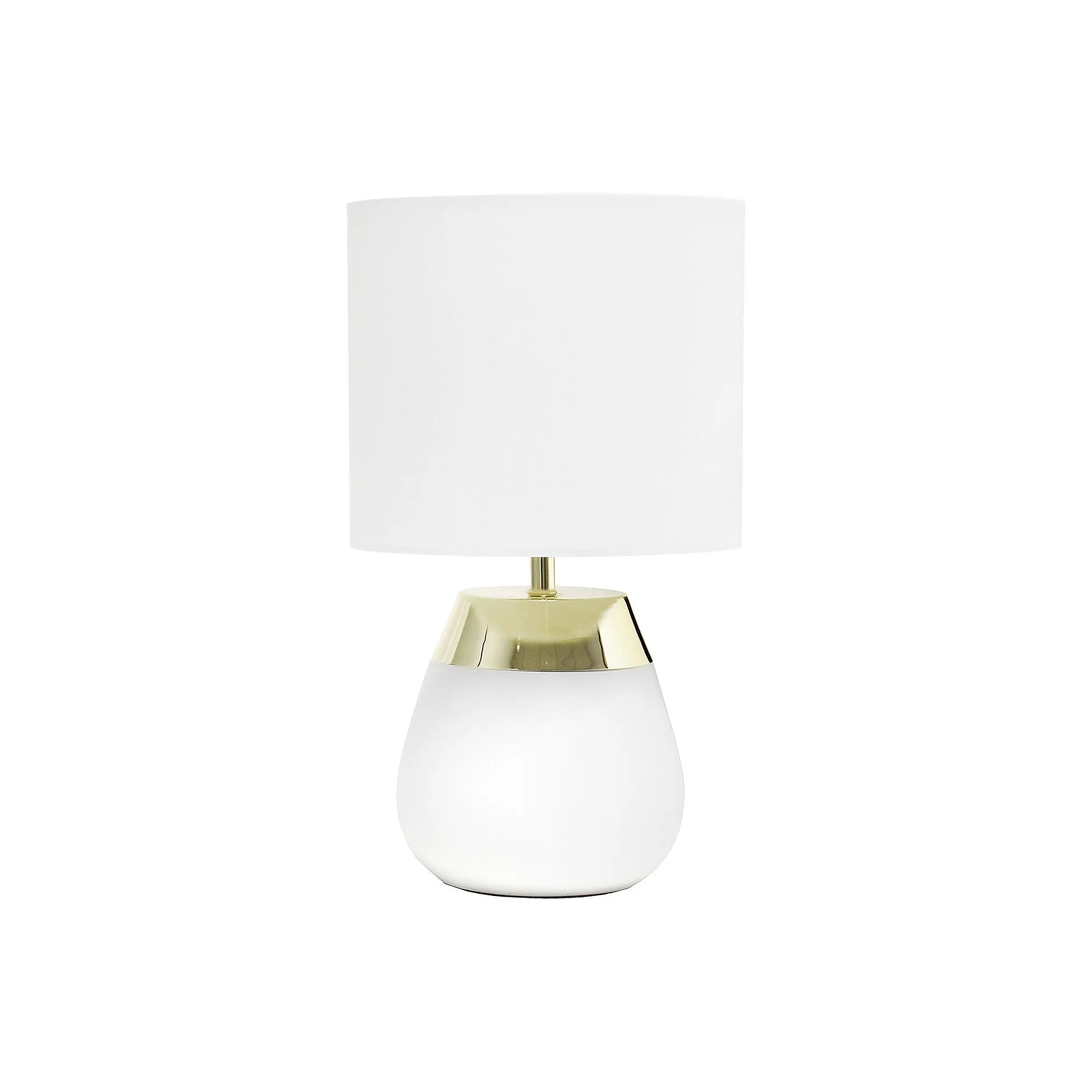 All The Rages Simple Designs 2-Toned Metallic 4-Setting Touch Metal Table Lamp LT1106-WHT - WHITE ONE SIZE