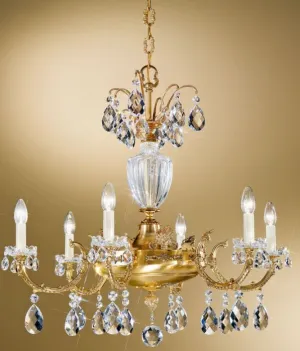 Antique French Gold Chandelier With Bohemian Crystals