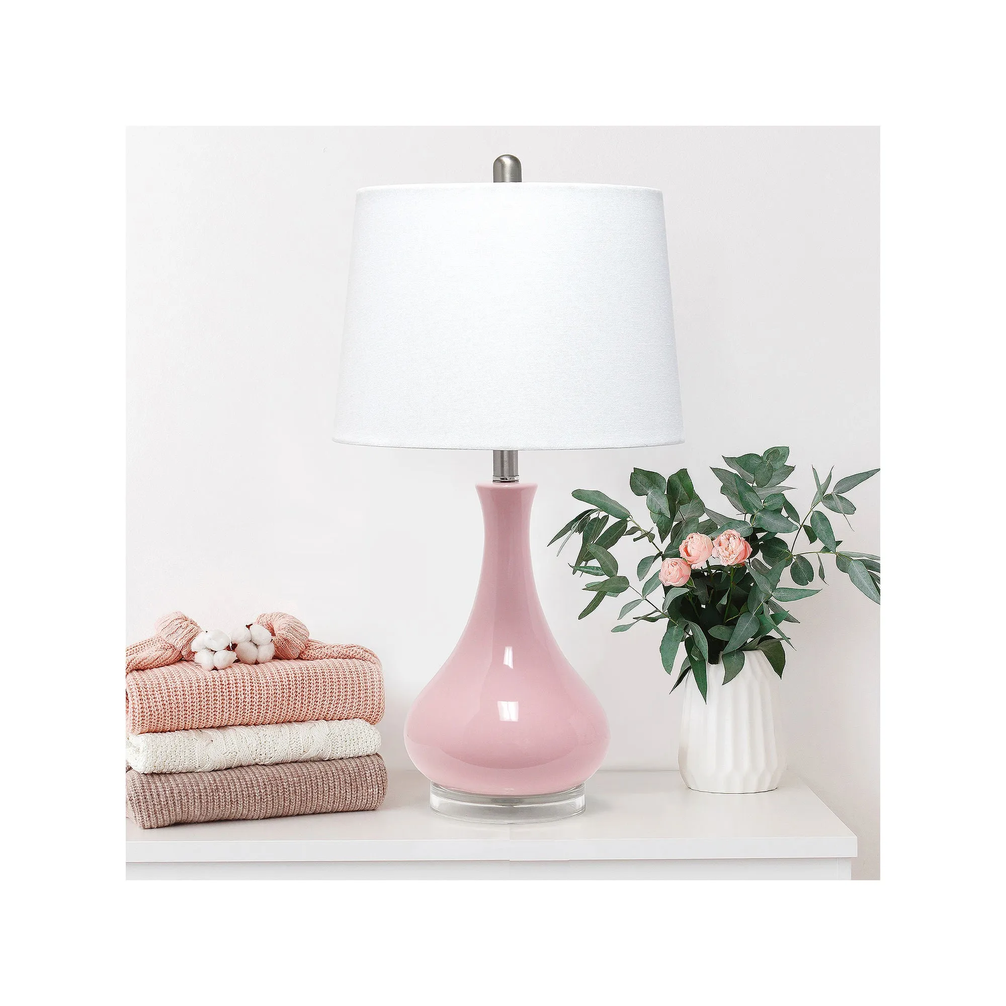 Asstd National Brand Lalia Home Droplet Ceramic Table Lamp LHT-4005-AU - ROSE PINK ONE SIZE