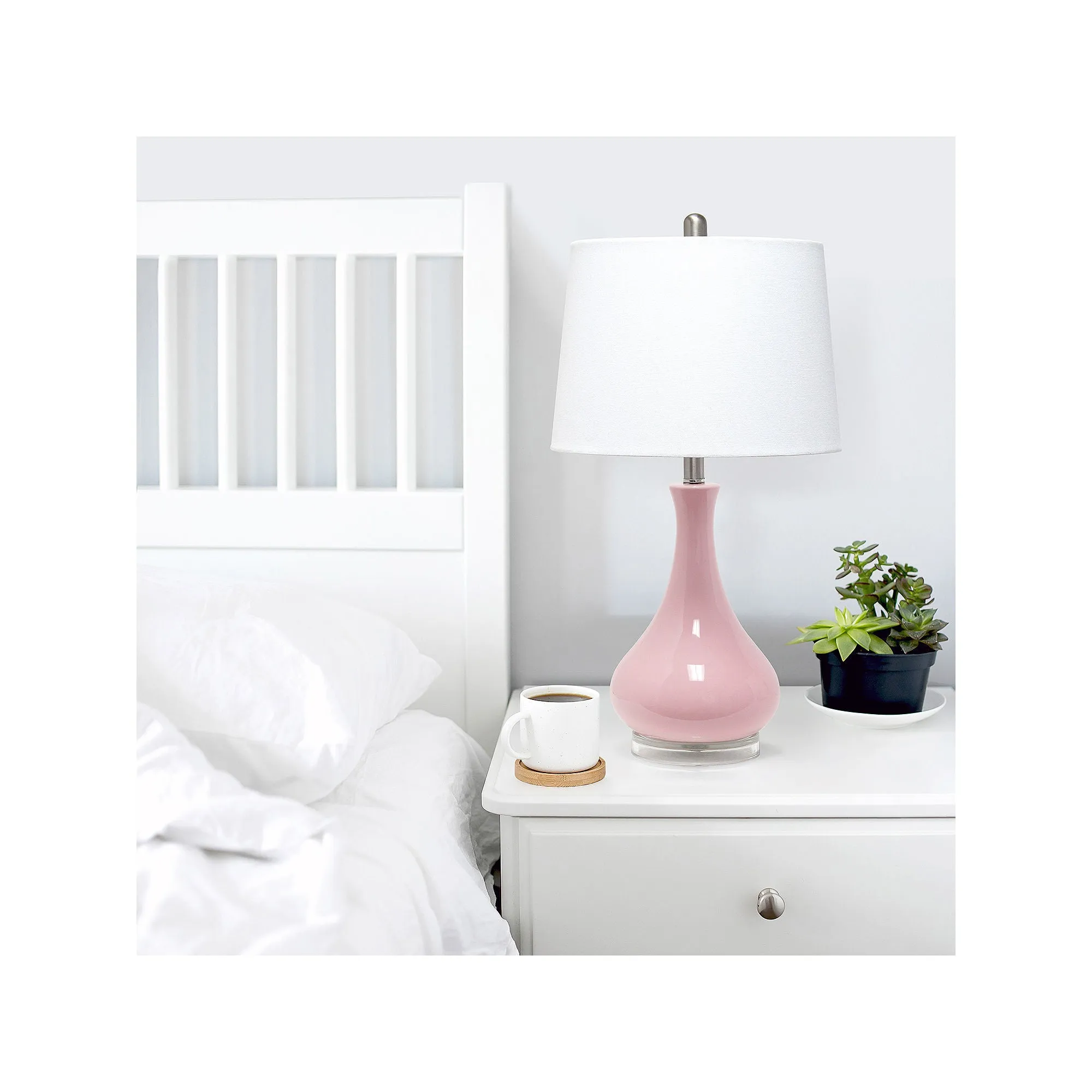 Asstd National Brand Lalia Home Droplet Ceramic Table Lamp LHT-4005-AU - ROSE PINK ONE SIZE