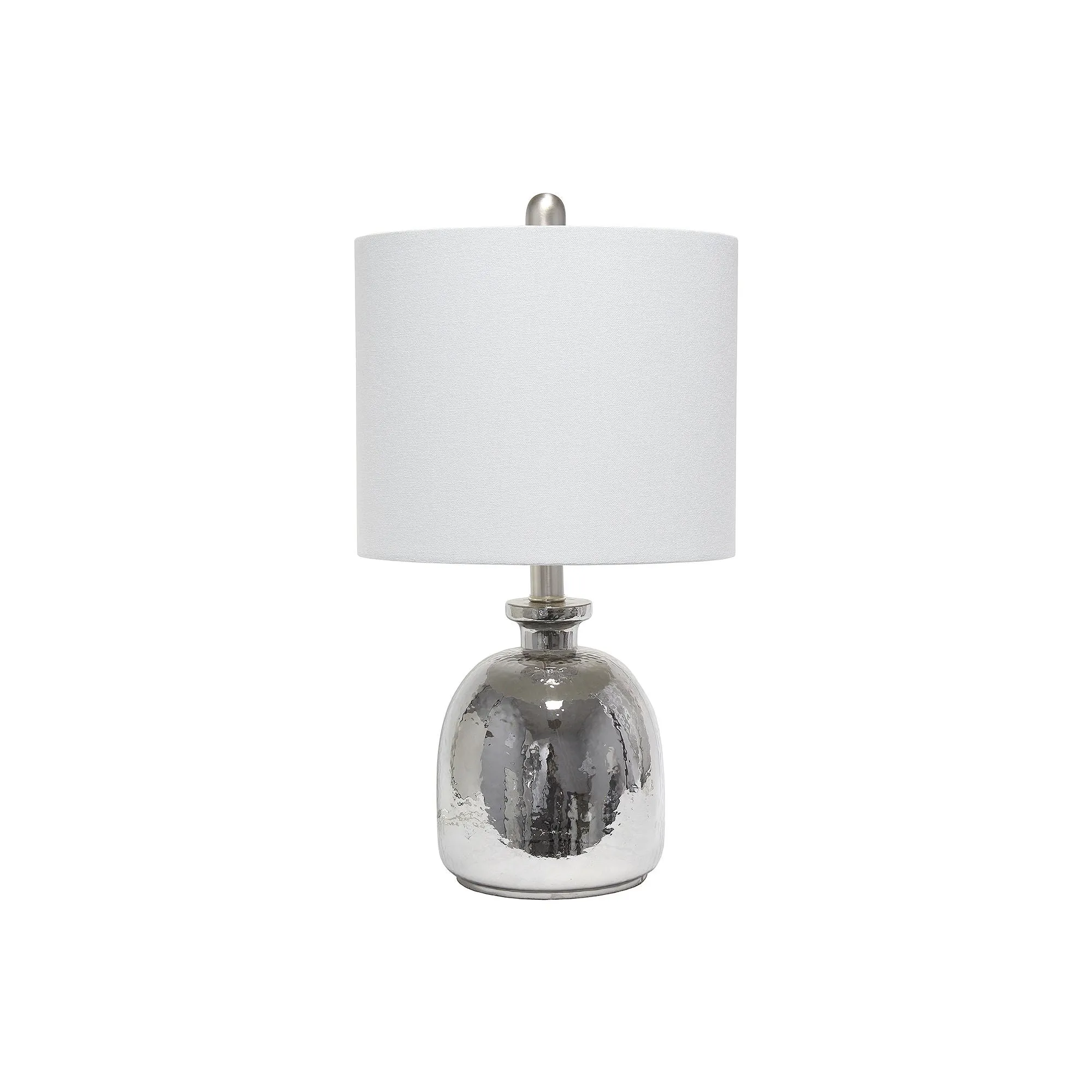 Asstd National Brand Lalia Home Hammered Glass Jar With Linen Shade Glass Table Lamp - METALLIC GRAY GRAY ONE SIZE