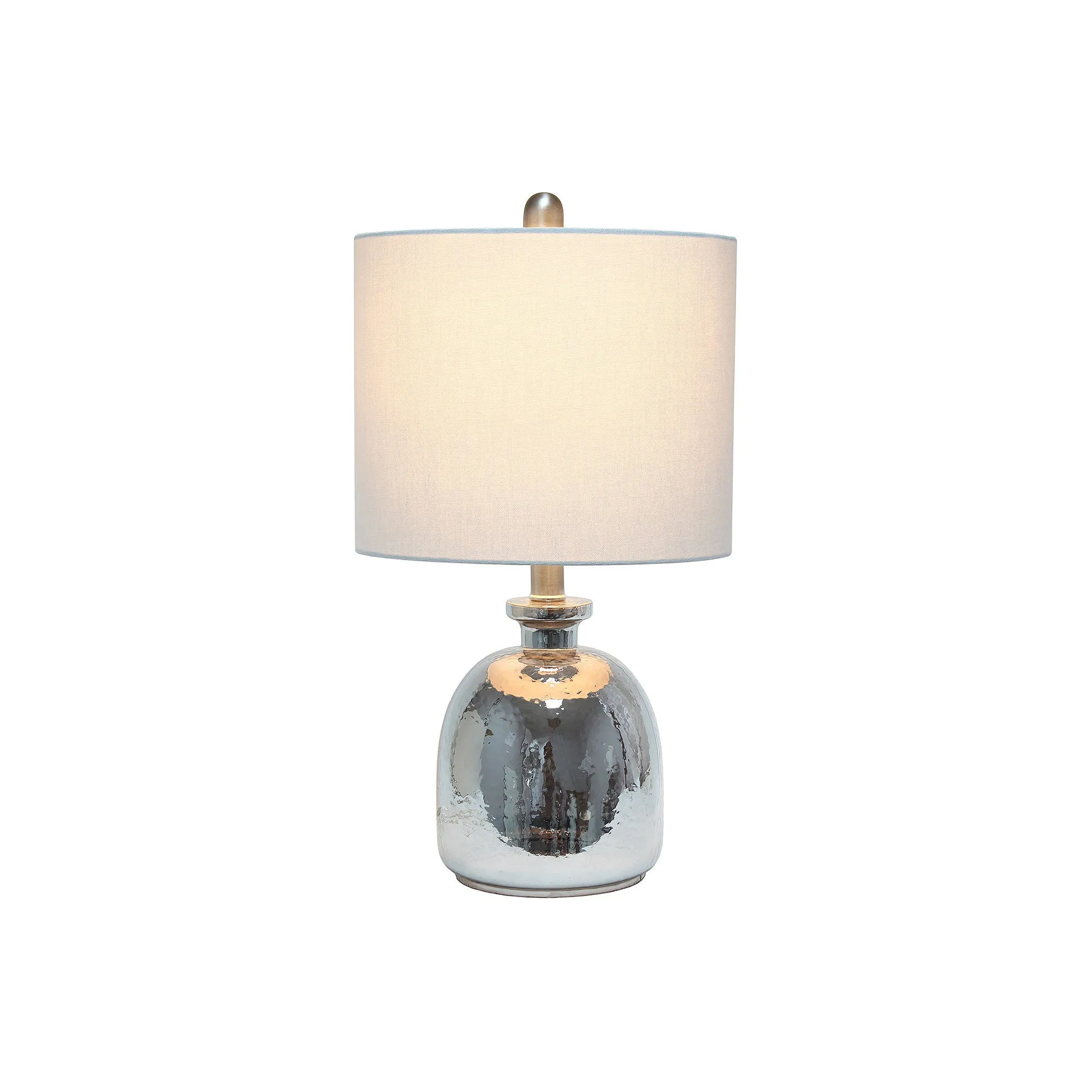 Asstd National Brand Lalia Home Hammered Glass Jar With Linen Shade Glass Table Lamp - METALLIC GRAY GRAY ONE SIZE