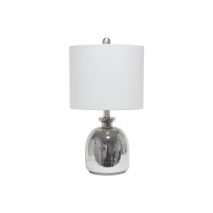 Asstd National Brand Lalia Home Hammered Glass Jar With Linen Shade Glass Table Lamp - METALLIC GRAY GRAY ONE SIZE