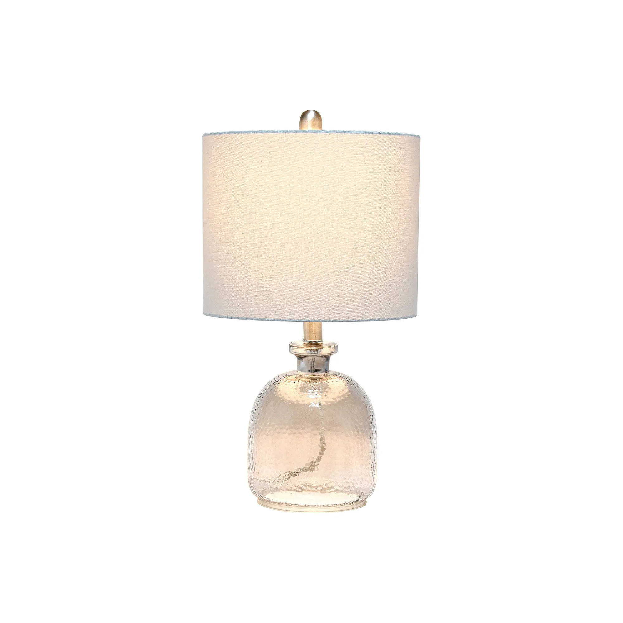 Asstd National Brand Lalia Home Hammered Glass Jar With Linen Shade Glass Table Lamp - SMOKE GRAY GRAY ONE SIZE