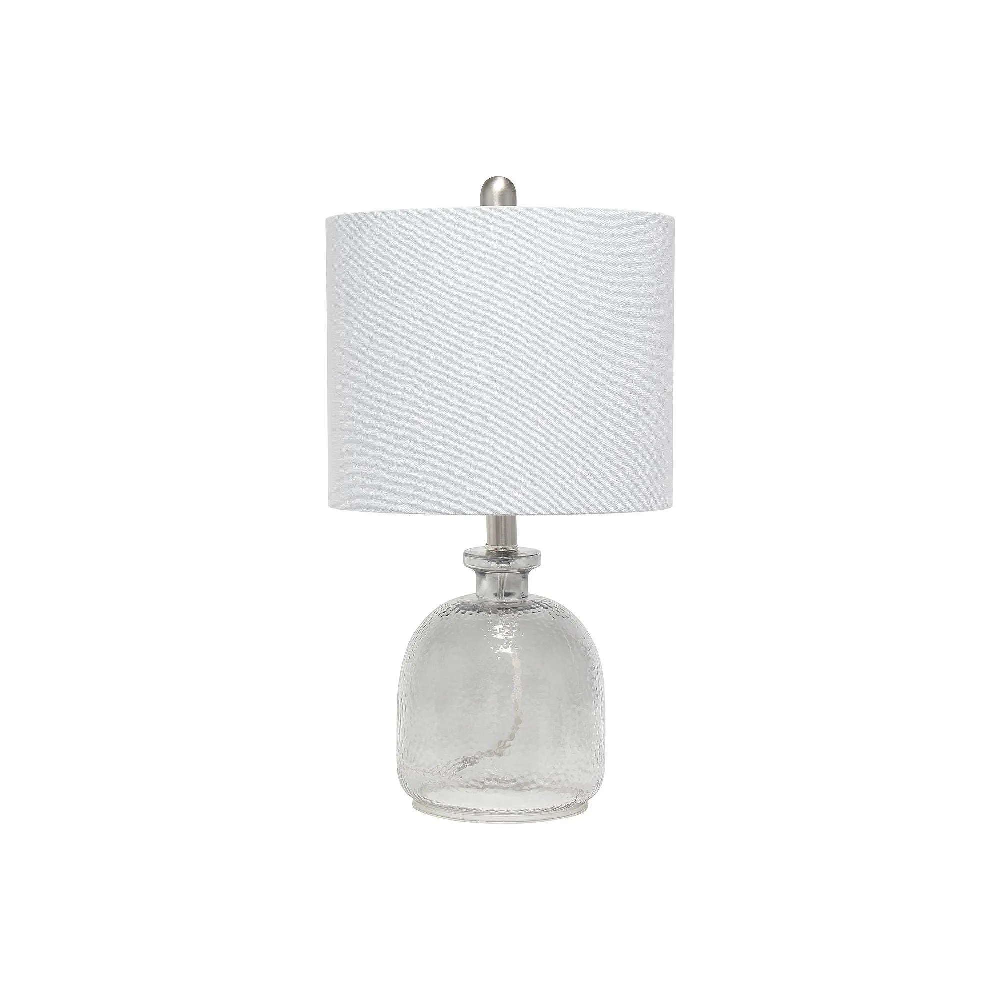 Asstd National Brand Lalia Home Hammered Glass Jar With Linen Shade Glass Table Lamp - SMOKE GRAY GRAY ONE SIZE