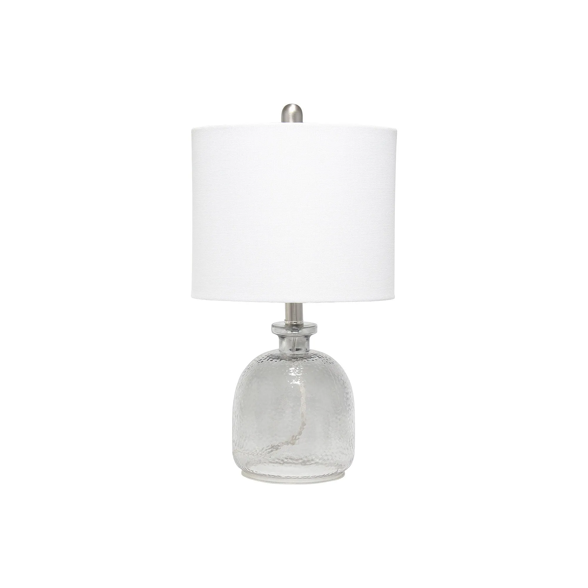 Asstd National Brand Lalia Home Hammered Glass Jar With Linen Shade Glass Table Lamp - SMOKE GRAY WHITE ONE SIZE