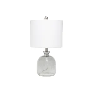 Asstd National Brand Lalia Home Hammered Glass Jar With Linen Shade Glass Table Lamp - SMOKE GRAY WHITE ONE SIZE