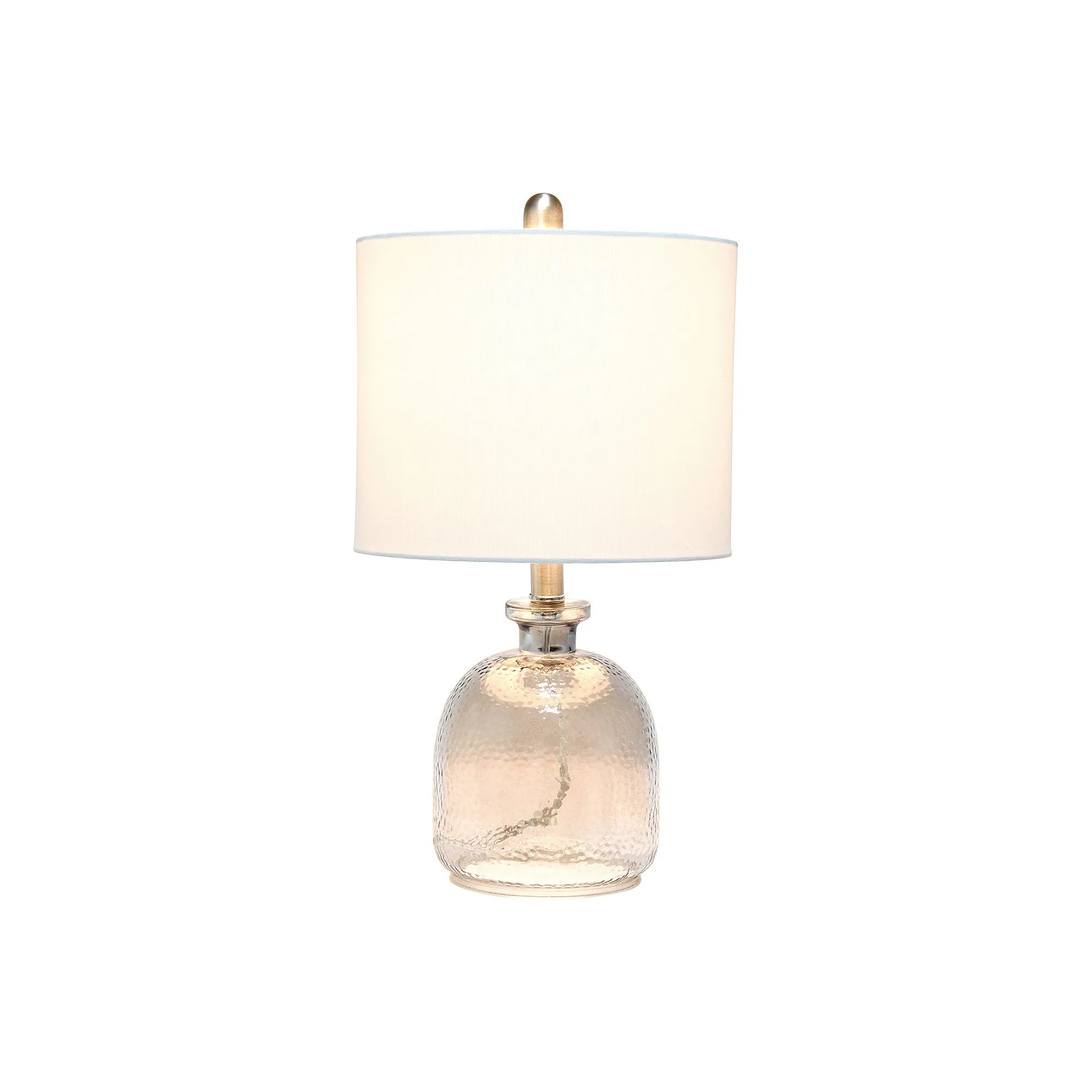 Asstd National Brand Lalia Home Hammered Glass Jar With Linen Shade Glass Table Lamp - SMOKE GRAY WHITE ONE SIZE