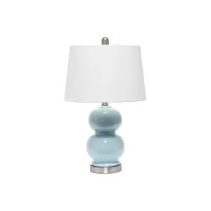 Asstd National Brand Lalia Home Light Blue Dual Orb Ceramic Table Lamp LHT-4003-LT - LT BLUE ONE SIZE