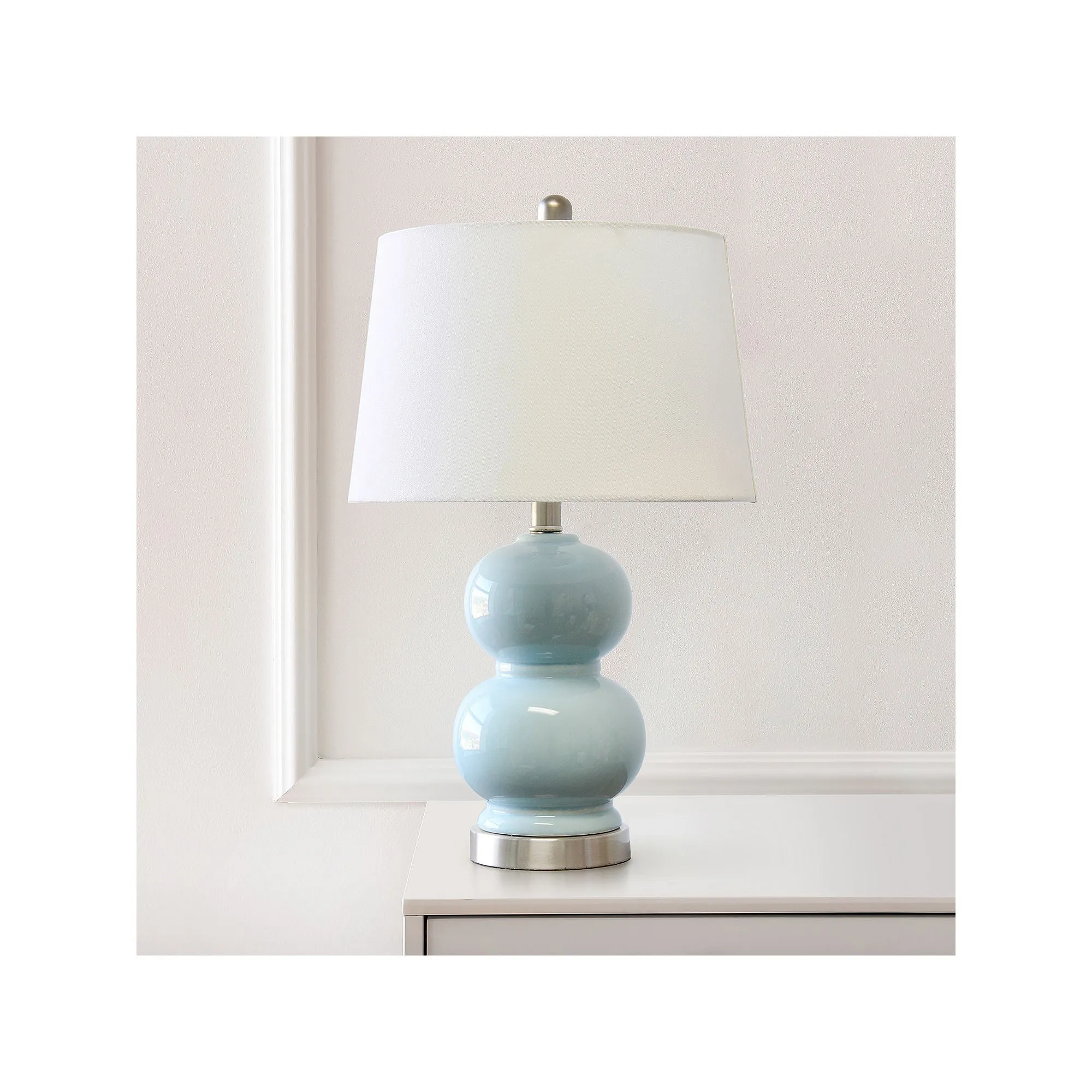 Asstd National Brand Lalia Home Light Blue Dual Orb Ceramic Table Lamp LHT-4003-LT - LT BLUE ONE SIZE