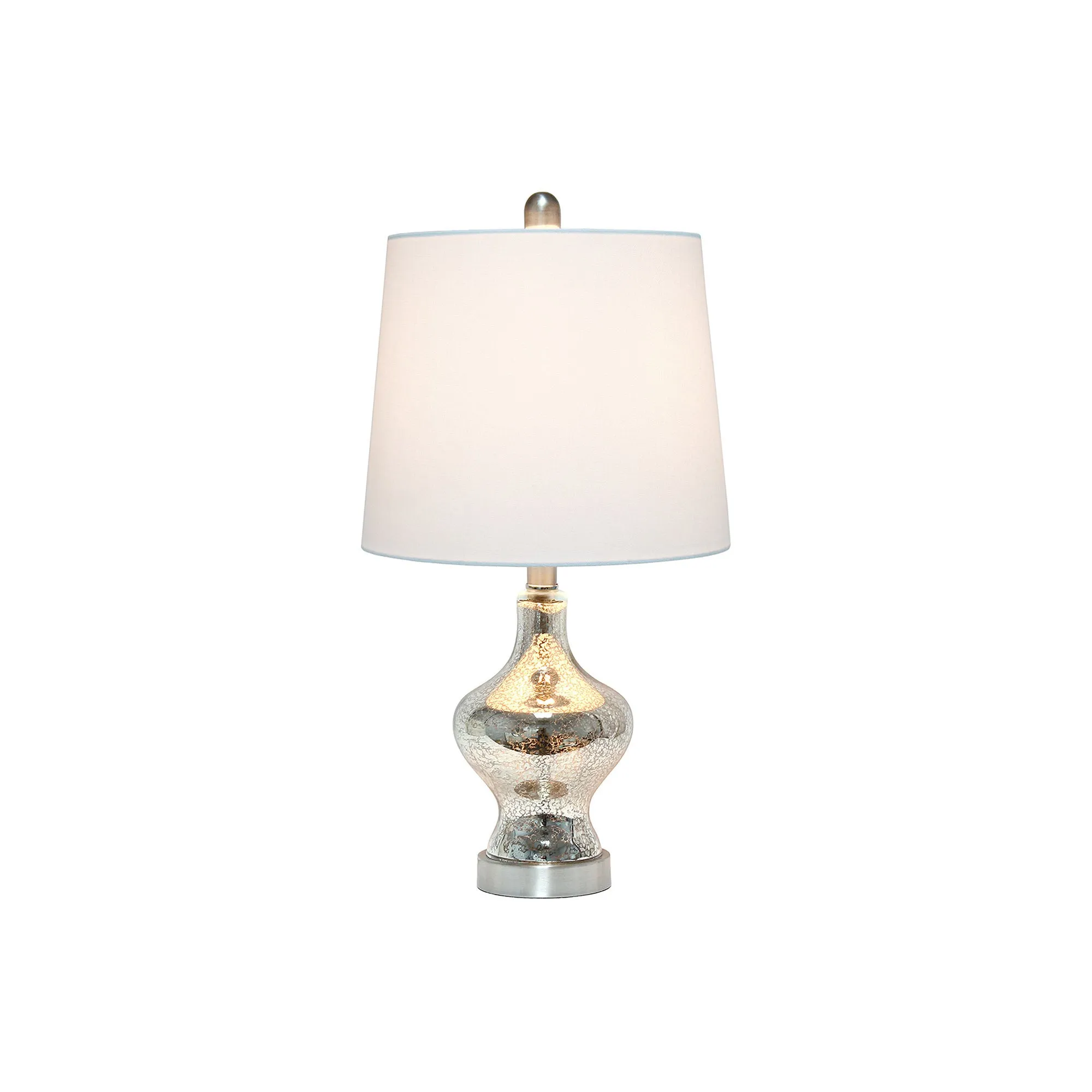 Asstd National Brand Lalia Home Paseo With White Fabric Shade Glass Table Lamp - MERCURY ONE SIZE