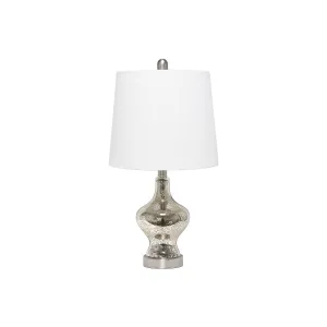 Asstd National Brand Lalia Home Paseo With White Fabric Shade Glass Table Lamp - MERCURY ONE SIZE