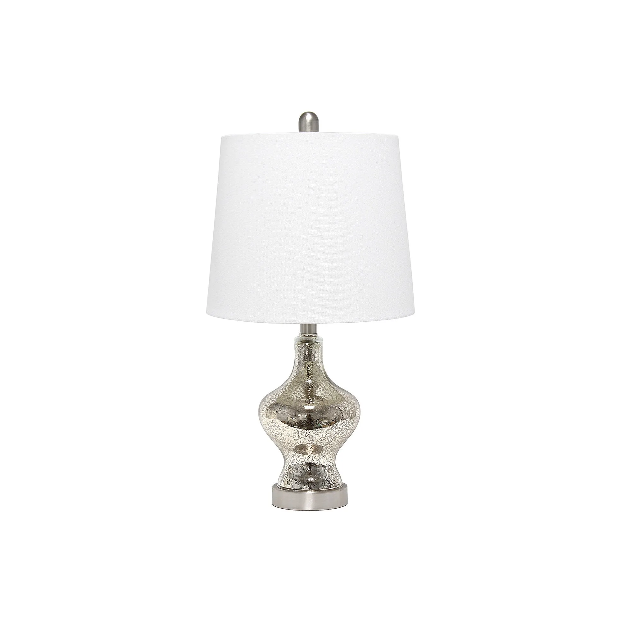 Asstd National Brand Lalia Home Paseo With White Fabric Shade Glass Table Lamp - MERCURY ONE SIZE