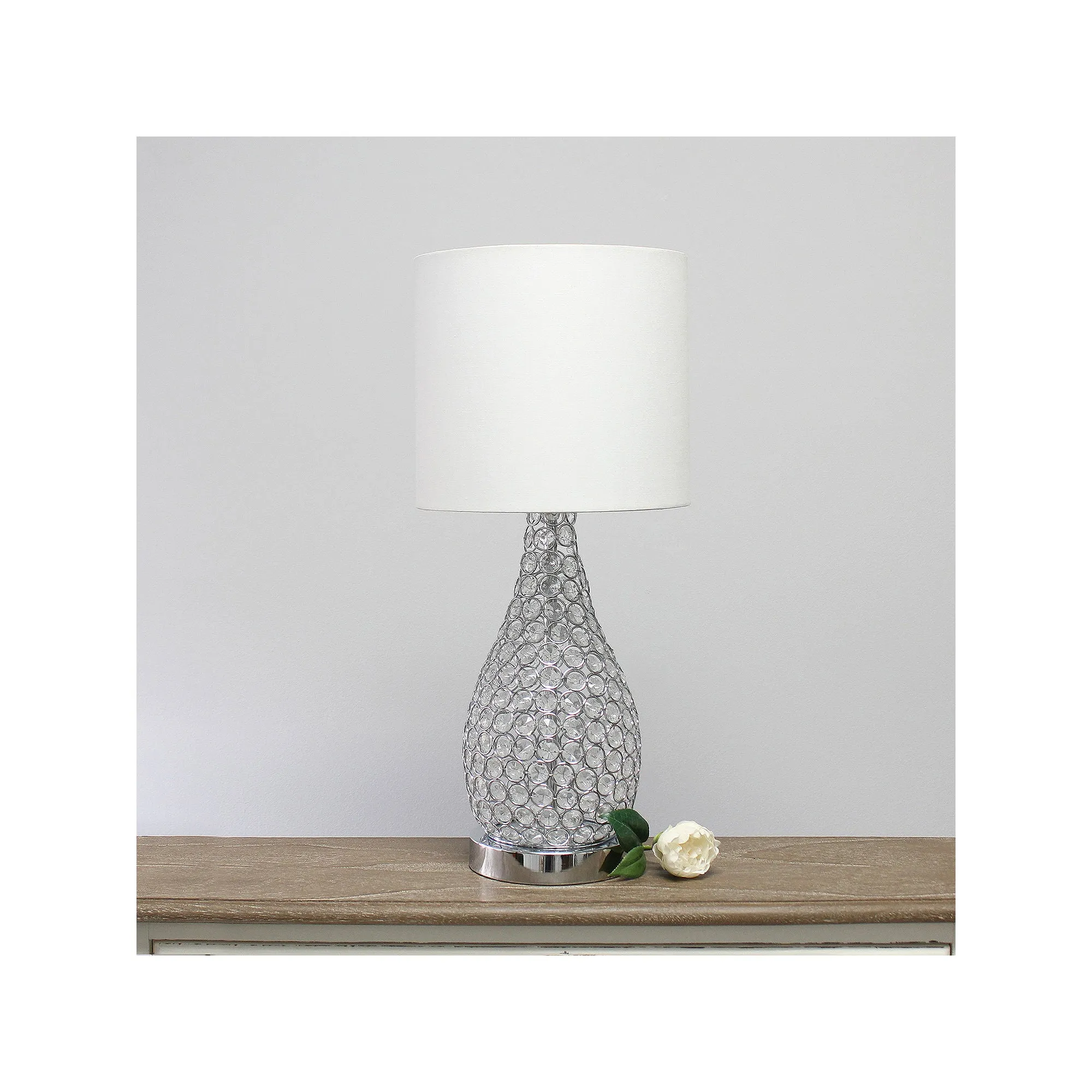 Asstd National Brand Pin Shaped Crystal Chrome Metal Table Lamp - CHROME ONE SIZE