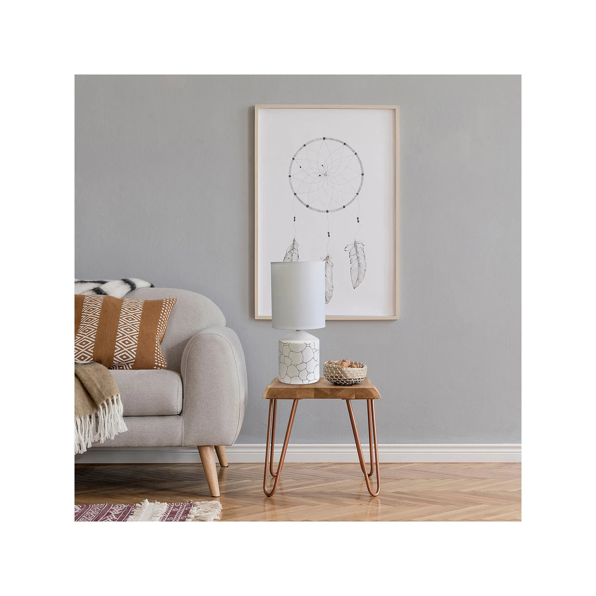 Asstd National Brand Simple Designs Fresh Prints Ceramic Table Lamp LT2077-COI - BLUE STONE ONE SIZE