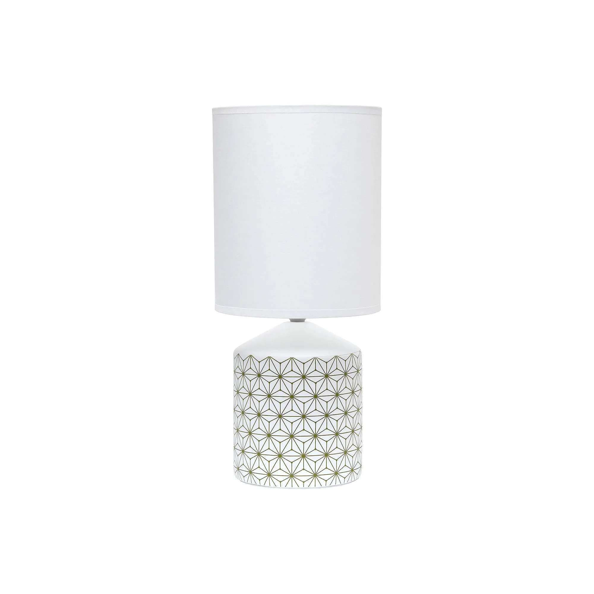 Asstd National Brand Simple Designs Fresh Prints Ceramic Table Lamp LT2077-COI - GOLD SQUARES ONE SIZE