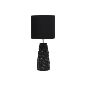 Asstd National Brand Simple Designs Sculpted Ceramic Table Lamp LT2083-BLK - BLACK ONE SIZE