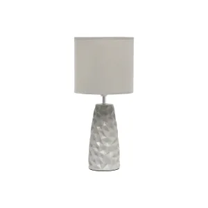 Asstd National Brand Simple Designs Sculpted Ceramic Table Lamp LT2083-BLK - GRAY ONE SIZE