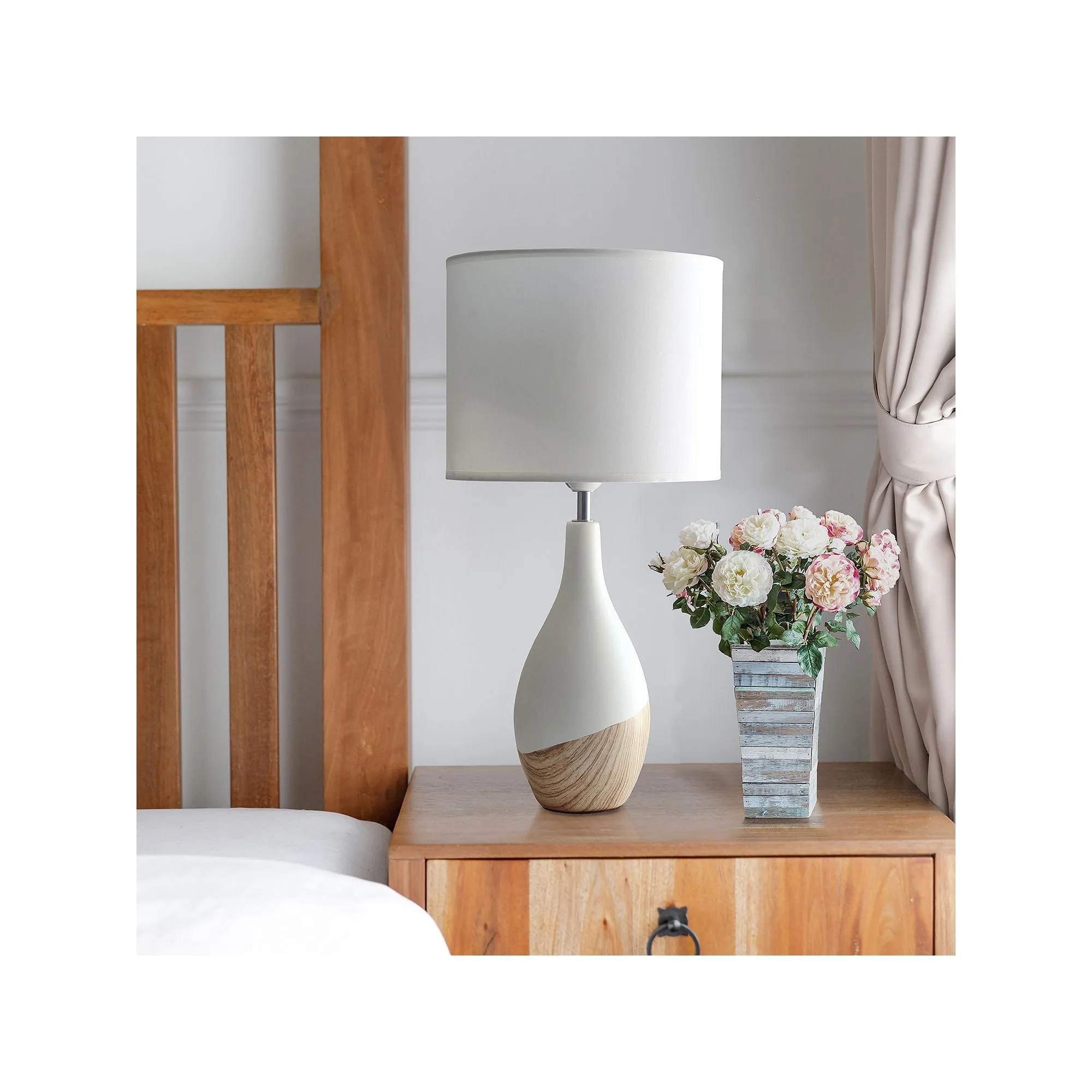 Asstd National Brand Simple Designs Strikers Basic Ceramic Table Lamp LT1118-DWD - LIGHT WOOD ONE SIZE