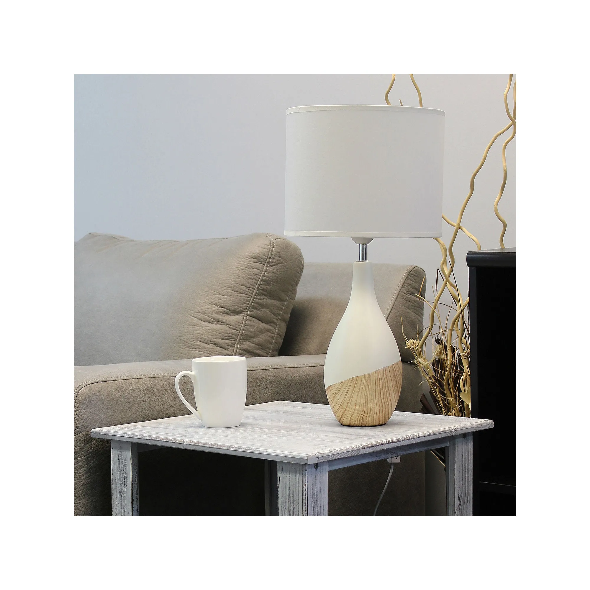 Asstd National Brand Simple Designs Strikers Basic Ceramic Table Lamp LT1118-DWD - LIGHT WOOD ONE SIZE