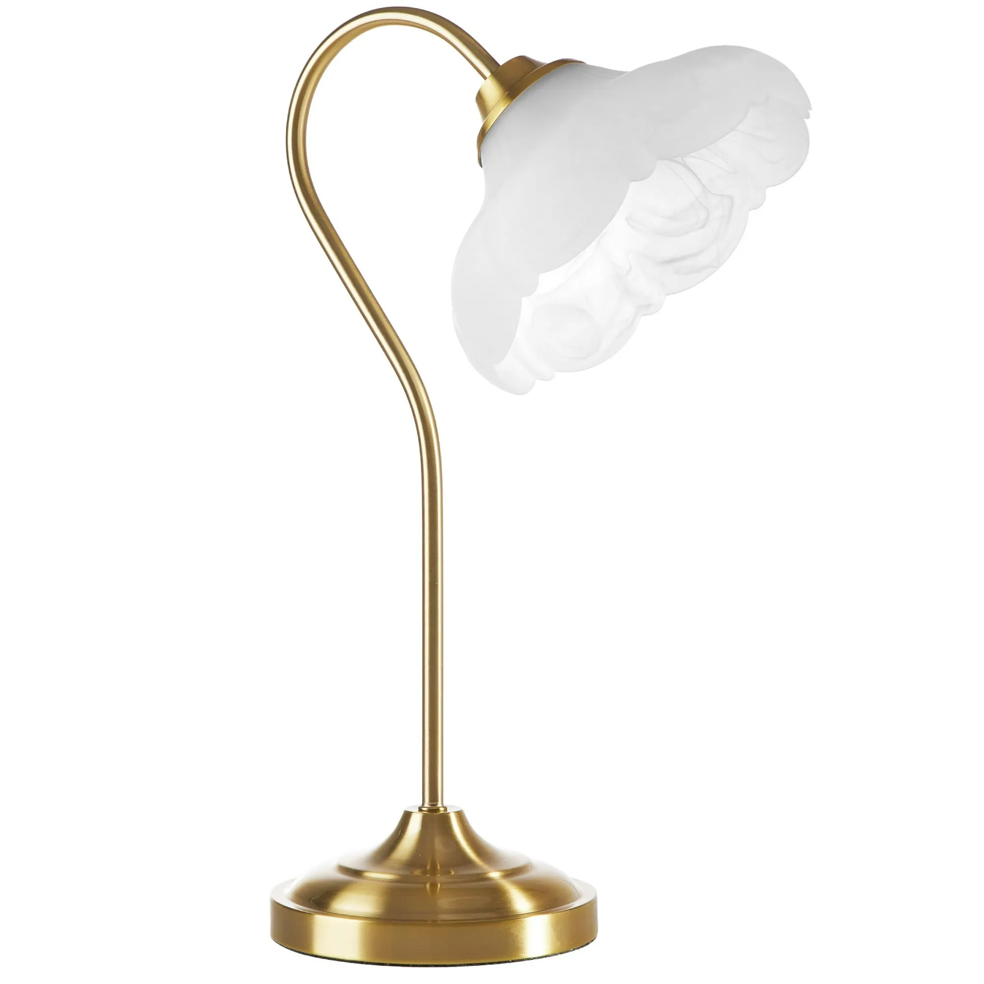 Beautiful by Drew Barrymore BBF428001798986 19" x 12" Glass Petal Shade Table Lamp with Gold Metal Base