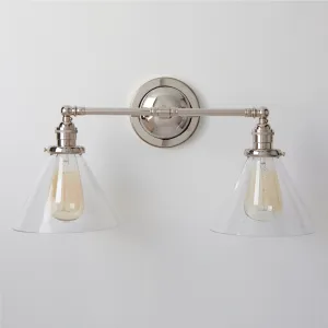 Beck (Clear) | 2-Shade Cross Bar Sconce