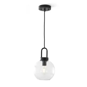 Better Homes & Gardens 586823041 59" Pendant Ceiling Light W/Metal Base Glass Shade, Matte Black