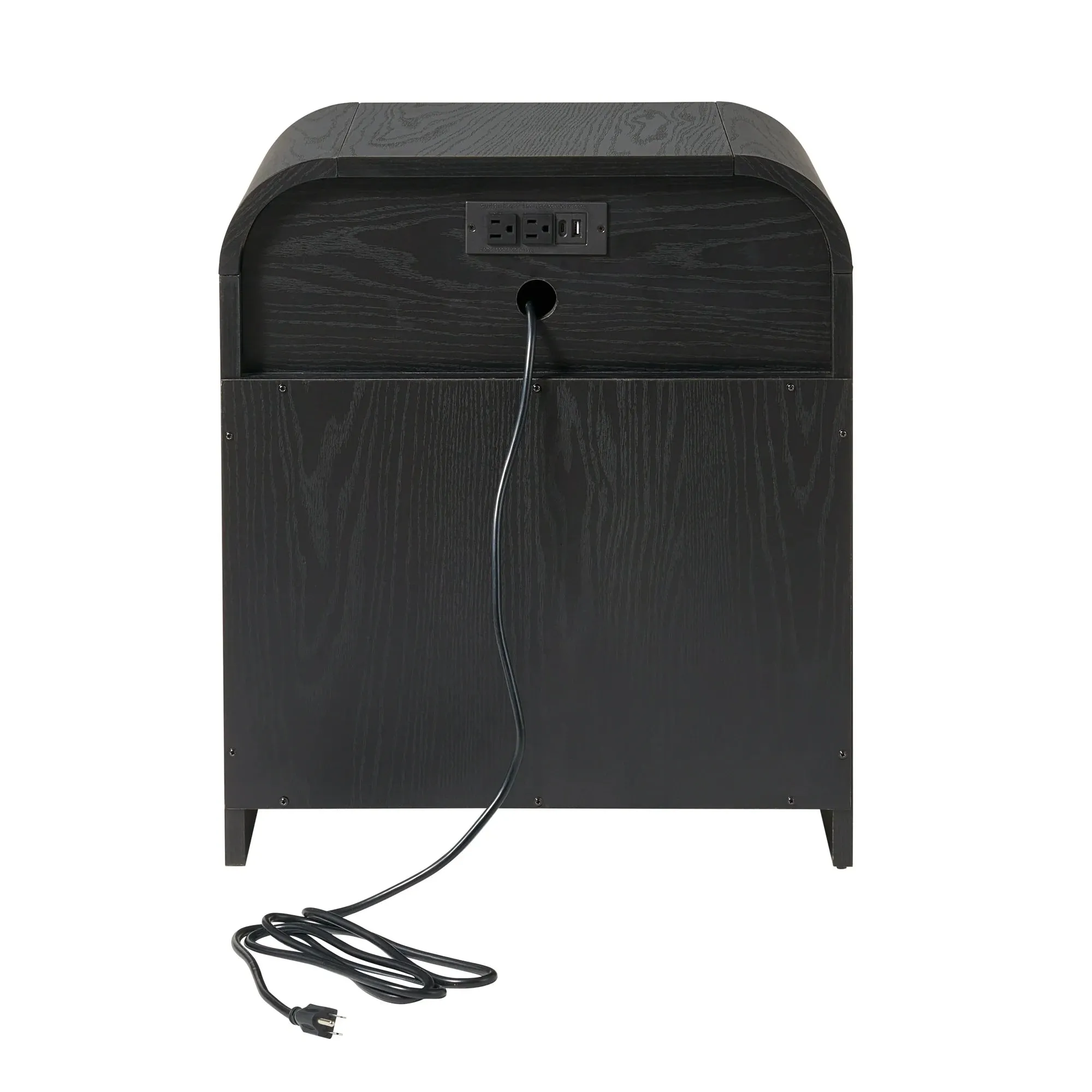 Better Homes & Gardens BHS436249972037 Juliet Nightstand with USB, Rich Black Finish