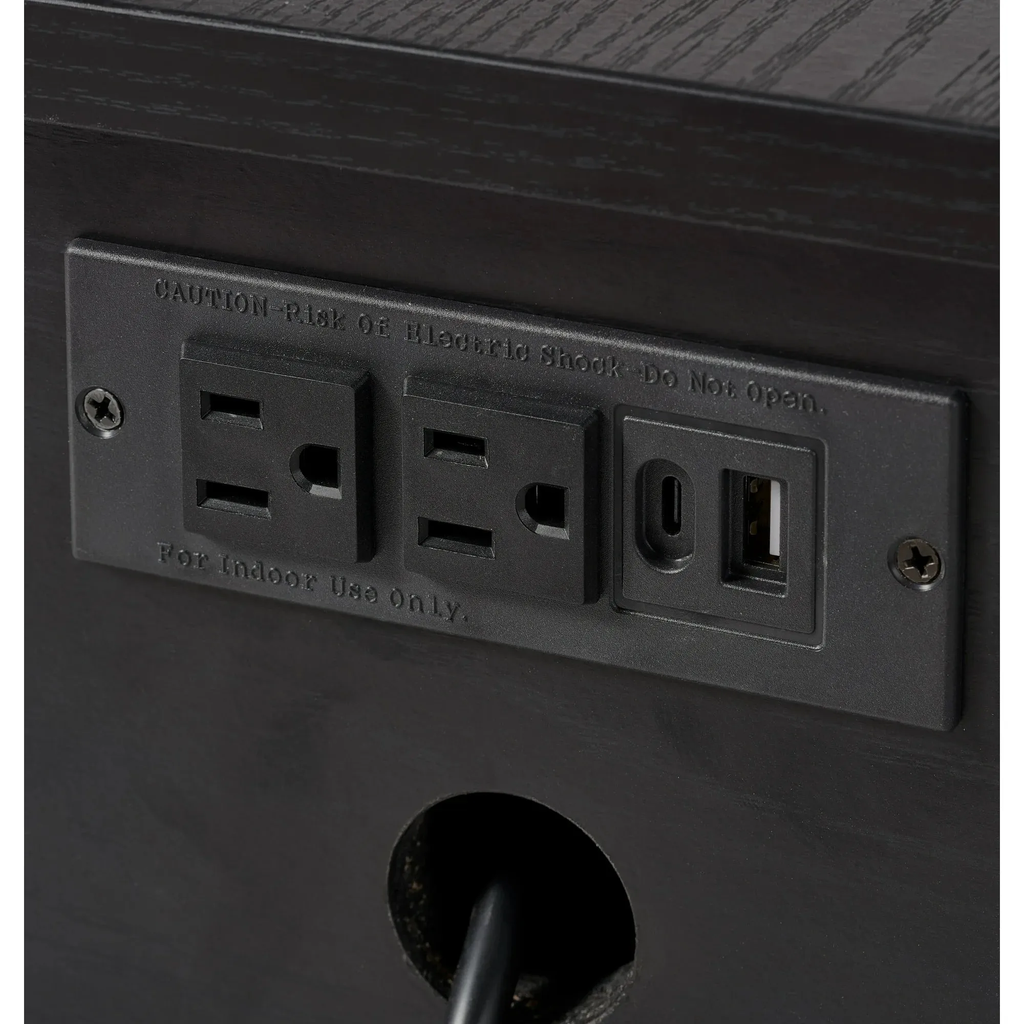 Better Homes & Gardens BHS436249972037 Juliet Nightstand with USB, Rich Black Finish