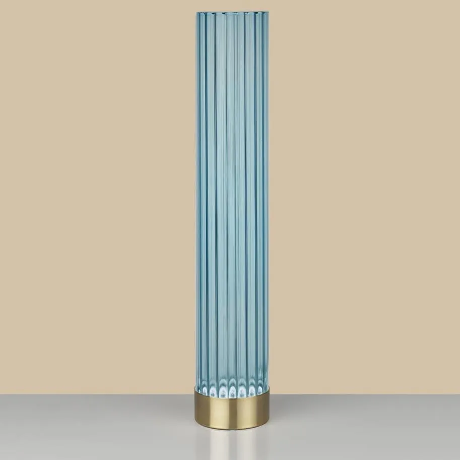 Big LED Borosilicate Glass Table Lamp with Handcrafted Metal Details