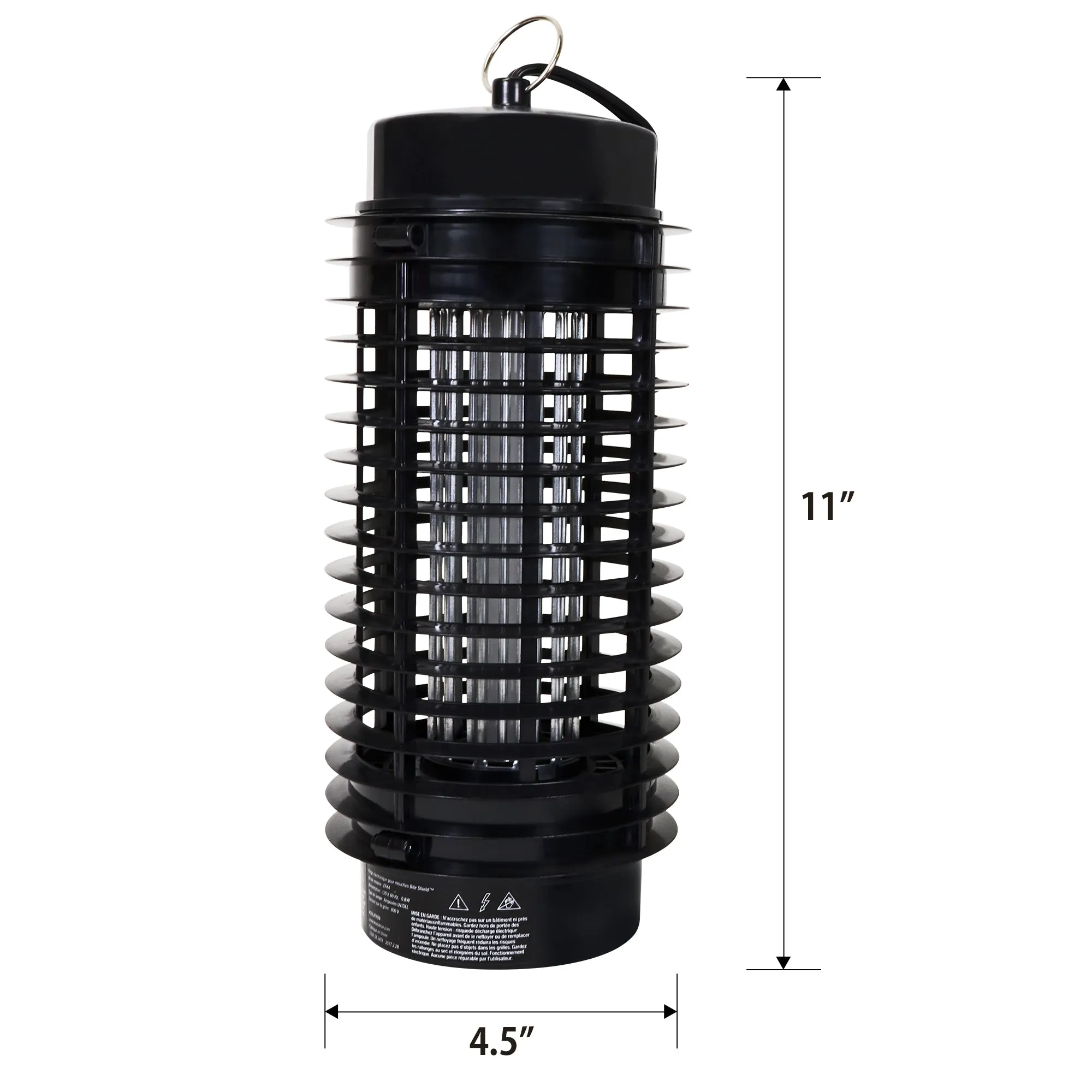 Bite Shield Electronic Flying Insect Killer | AC Powered Bug Zapper | UV Light Lure | Low-Voltage Grid | Outdoor Pest Control  | Moths Gnats Mosquito Cottage Backyard Camping Barbecue | Black