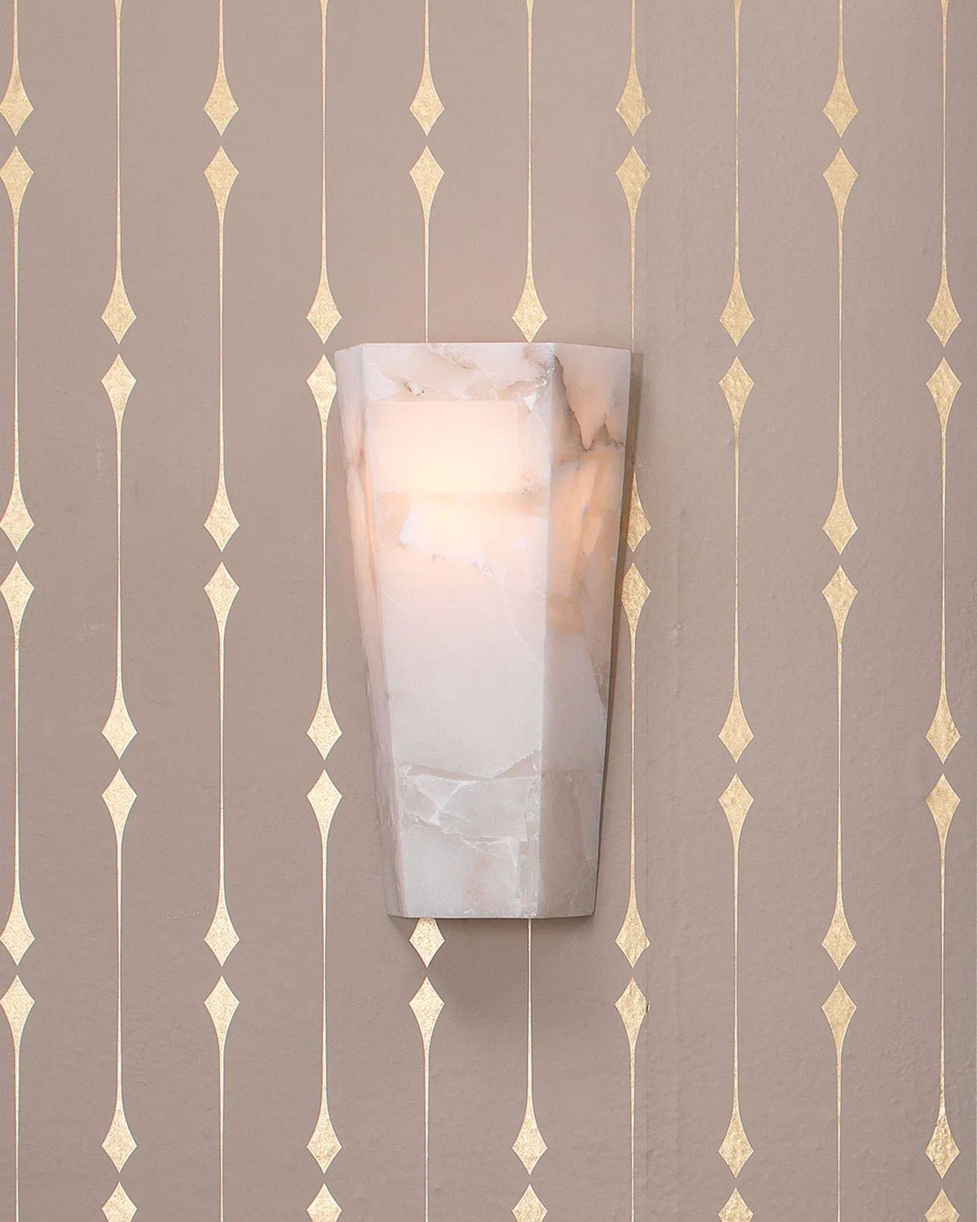 Borealis Tall Hexagon Sconce White