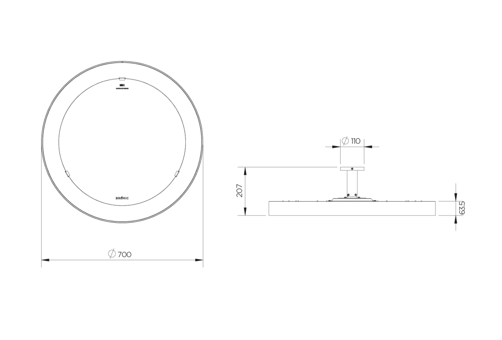 Bromic Eclipse Pendant Smart-Heat Electric   Twin Pole   Controller