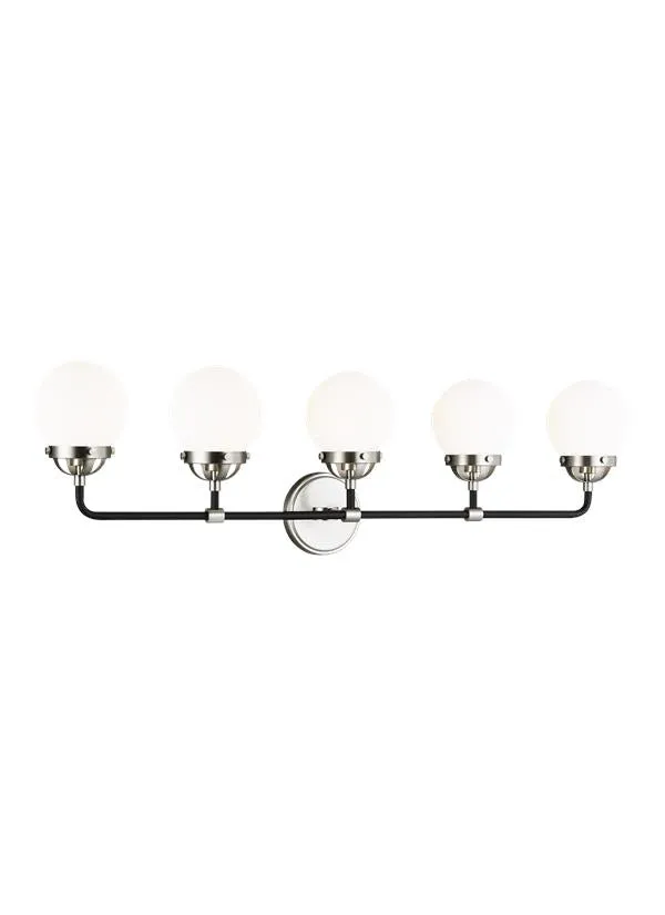 Cafe Collection - Five Light Wall / Bath | Finish: Brushed Nickel / Midnight Black - 4487905-962